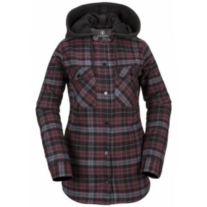 VOLCOM HOODED FLANNEL SNOWBOARD JACKET - WOMEN'S