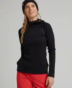 BURTON AK WOMENS HELIUM POWER GRID PULLOVER FLEECE blk